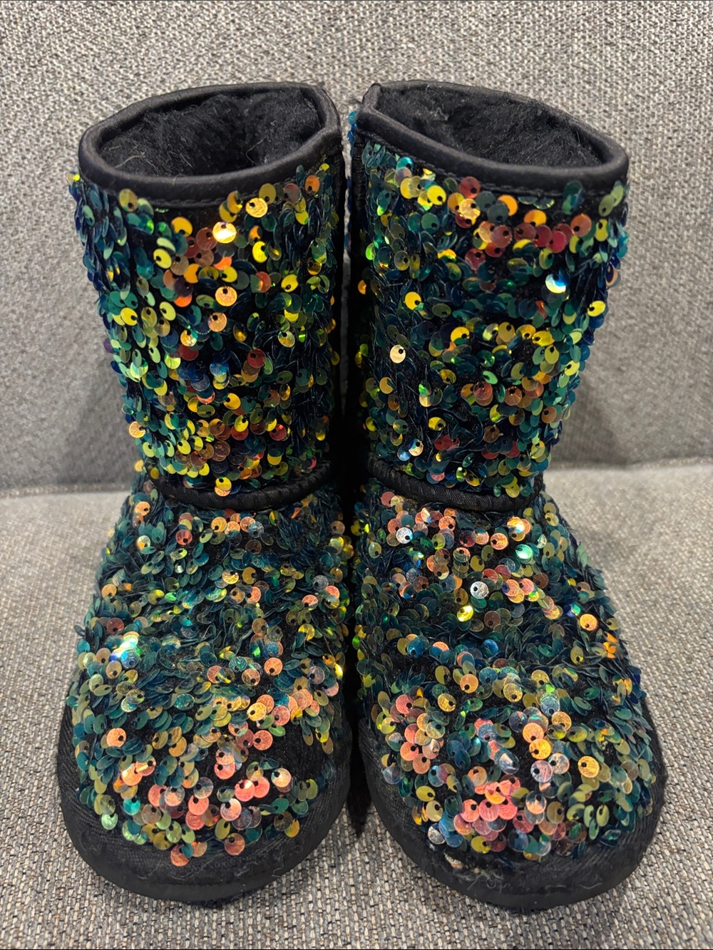 Ugg classic mini Stella  Embellished Black Booties - Sequins